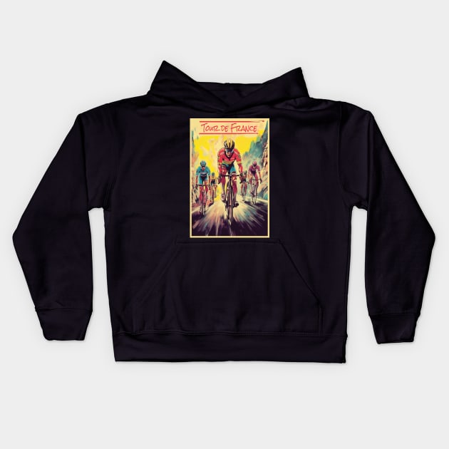 Tour de France, Poster Kids Hoodie by BokeeLee